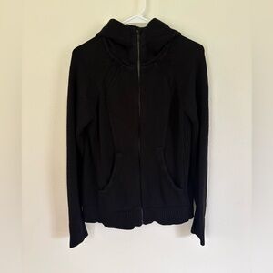 Lululemon Athletica Black Knitted Zip Up Scuba Hoodie Sweatshirt